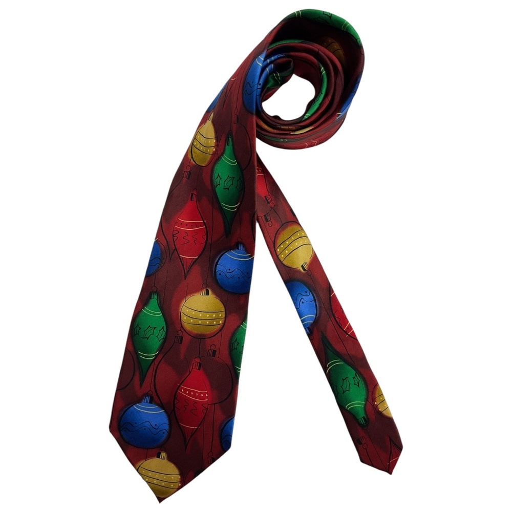 J. GARCIA XL Red Art Silk Tie